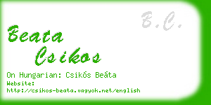 beata csikos business card