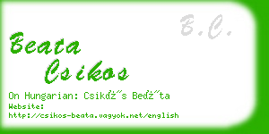 beata csikos business card